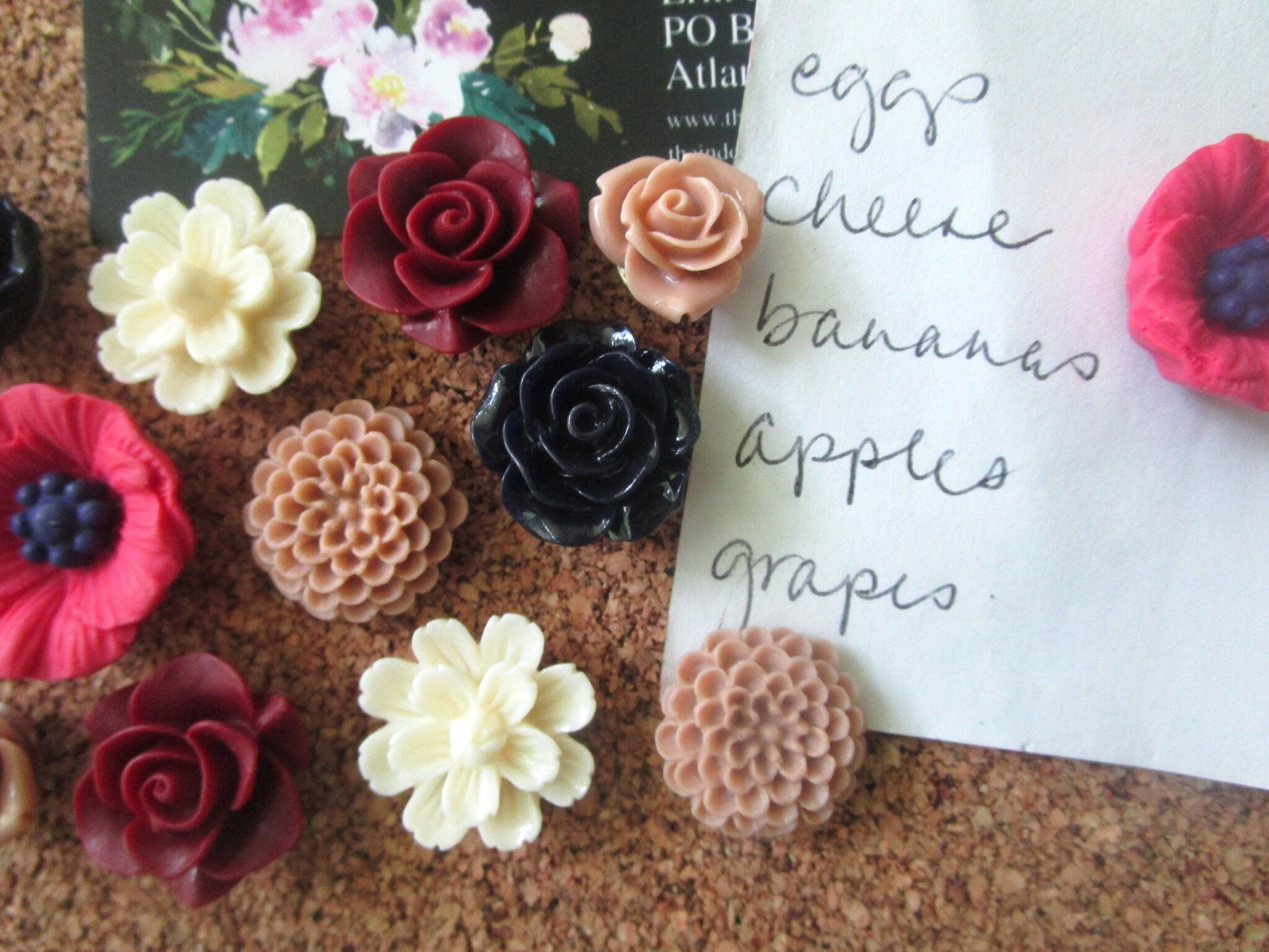 60 Stück Blumen-Reißzwecken – Bunte Pinnnadeln Für Pinnwand, Fotos, Karten, Home Office, Organisation