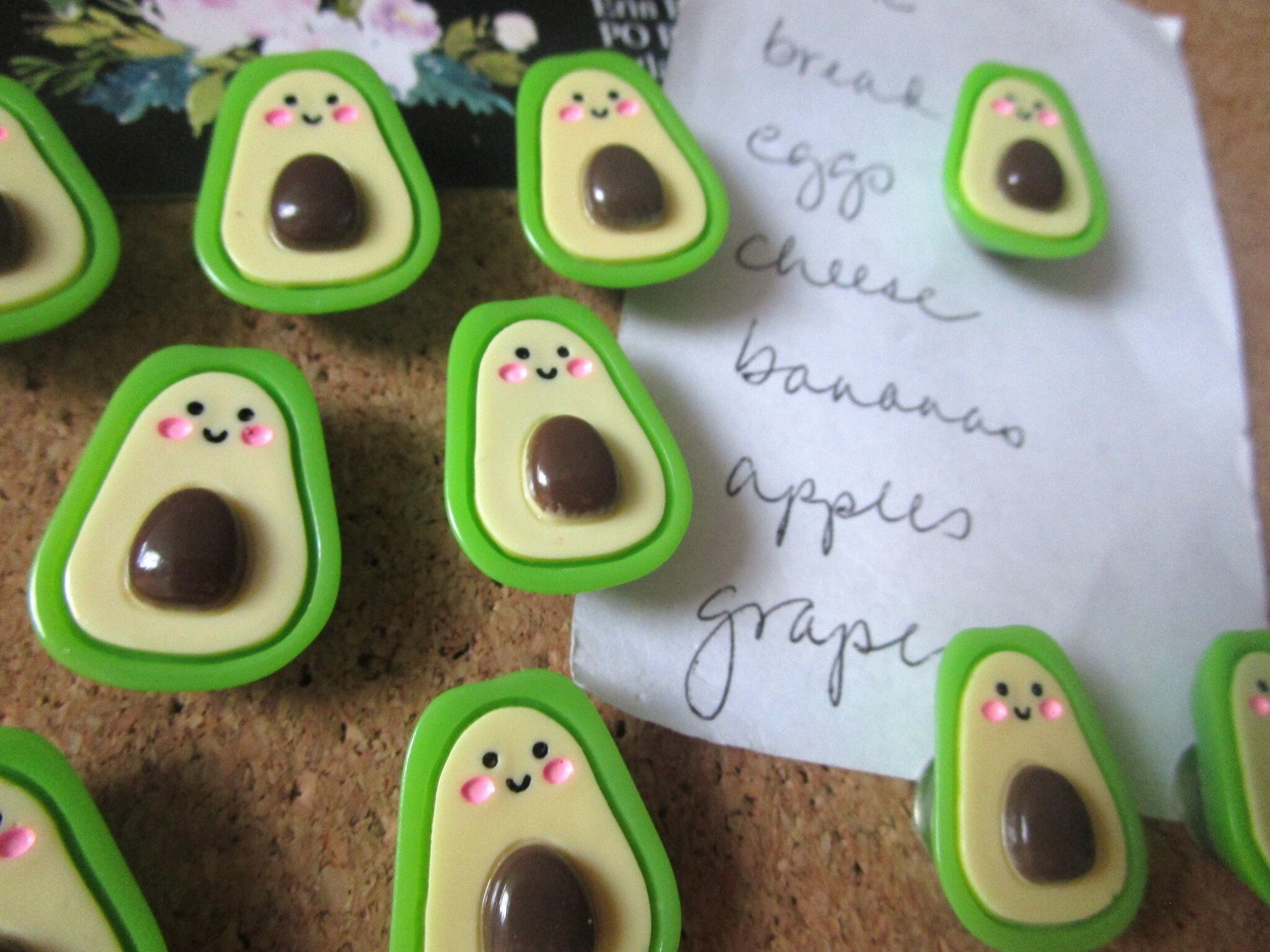 Avocado Pushpins, 10 Cute Thumbtacks, Push Pins, Cute Office Supply ...