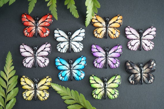 Butterfly Magnets, 10 Strong Neodymium Magnets, Office Supplies, Pretty Magnets, Refrigerator Magnet, Summer Magnets, Office Decor, Colorful