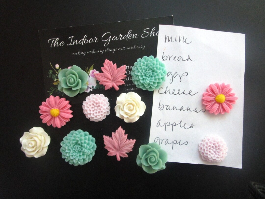 Magnet Set, 12 Fridge Magnets, Flower Magnets, Office Supply, Cubicle ...
