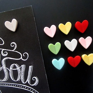 Tiny Little Heart Magnets, 12 Small Heart Magnets, Desk Decor, Locker Magnets, Cubicle Decor, Heart Decor, Dorm Room Decor, Valentine’s Day