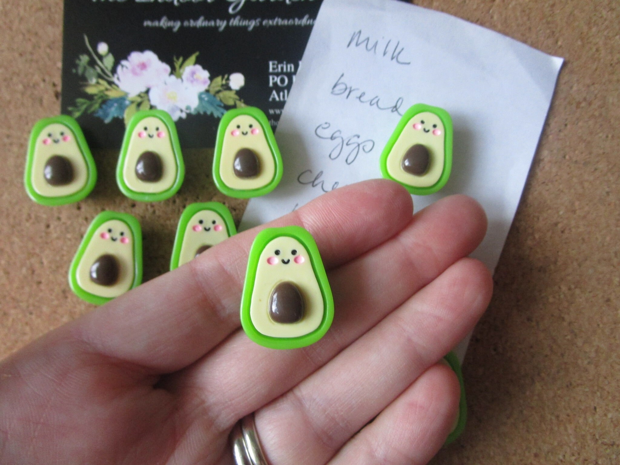 Avocado Pushpins, 10 Cute Thumbtacks, Push Pins, Cute Office Supply ...
