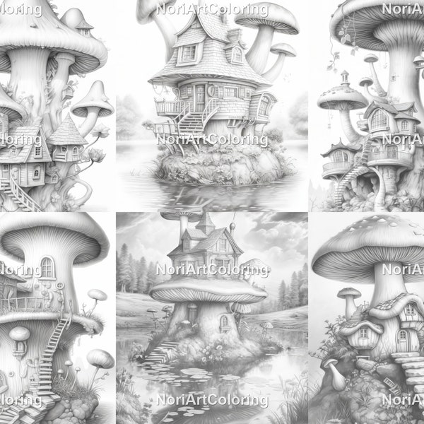 Mushroom Coloring Pages - Etsy