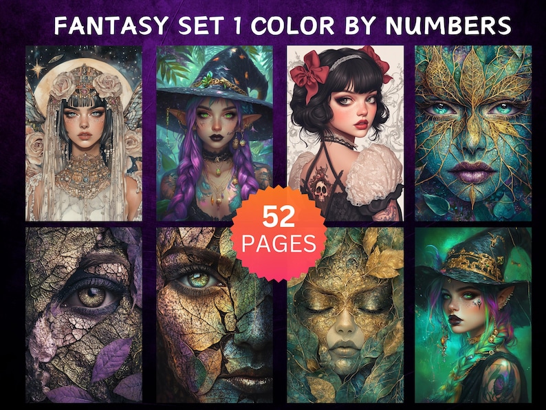 Strange Fantasy Set 1 Malen nach Zahlen Set Digitaler Download Bild 4
