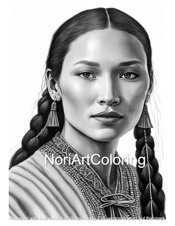 Native American Woman Coloring Page