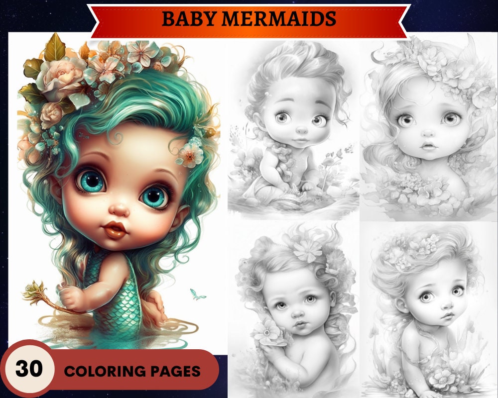 Baby Mermaid Coloring Pages For Kids