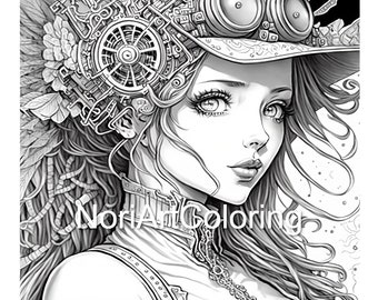 100 Anime Girl Coloring Book: 100 by Dickenson, Adamie