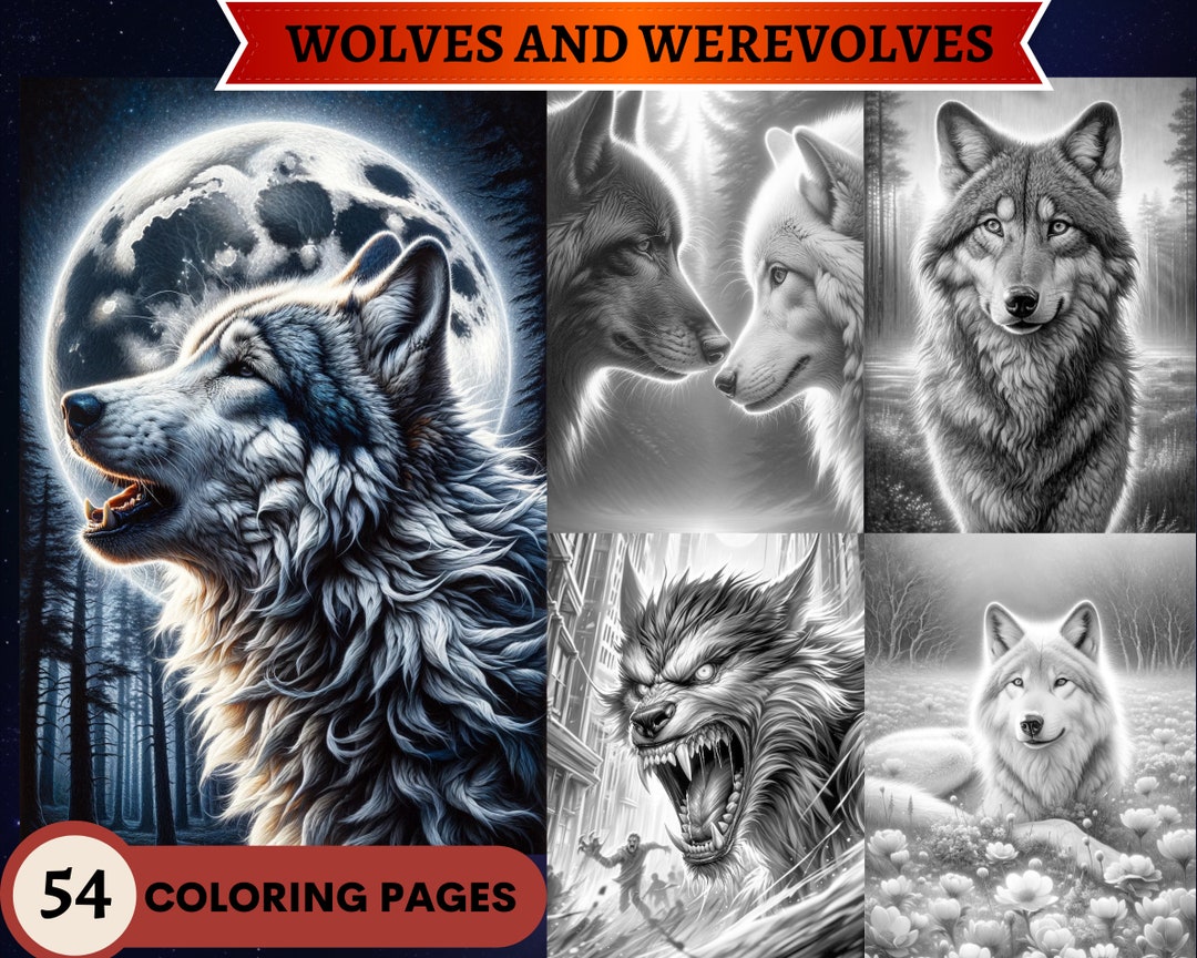 54 Wolves Grayscale Coloring Pages | Printable Adult Coloring Pages ...