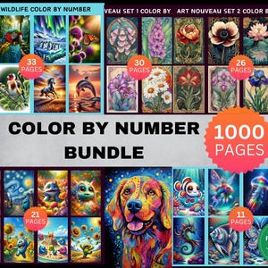 Ultimate Procreate Color by Numbers 1000 Pages Megabundle Paint by Numbers Procreate Coloring Adults Coloring Pages Stress Relief Coloring