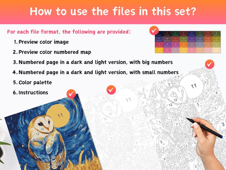 53 Color by Number Pages, Digital Coloring Pages, Paint by Numbers ...