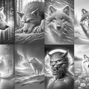54 Wolves Grayscale Coloring Pages | Printable Adult Coloring Pages ...