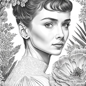 Audrey Hepburn Coloring Pages Bundle Printable Adult - Etsy