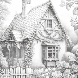 43 Cottage Gardens Coloring Book Set 1 Printable Adult Coloring Pages ...