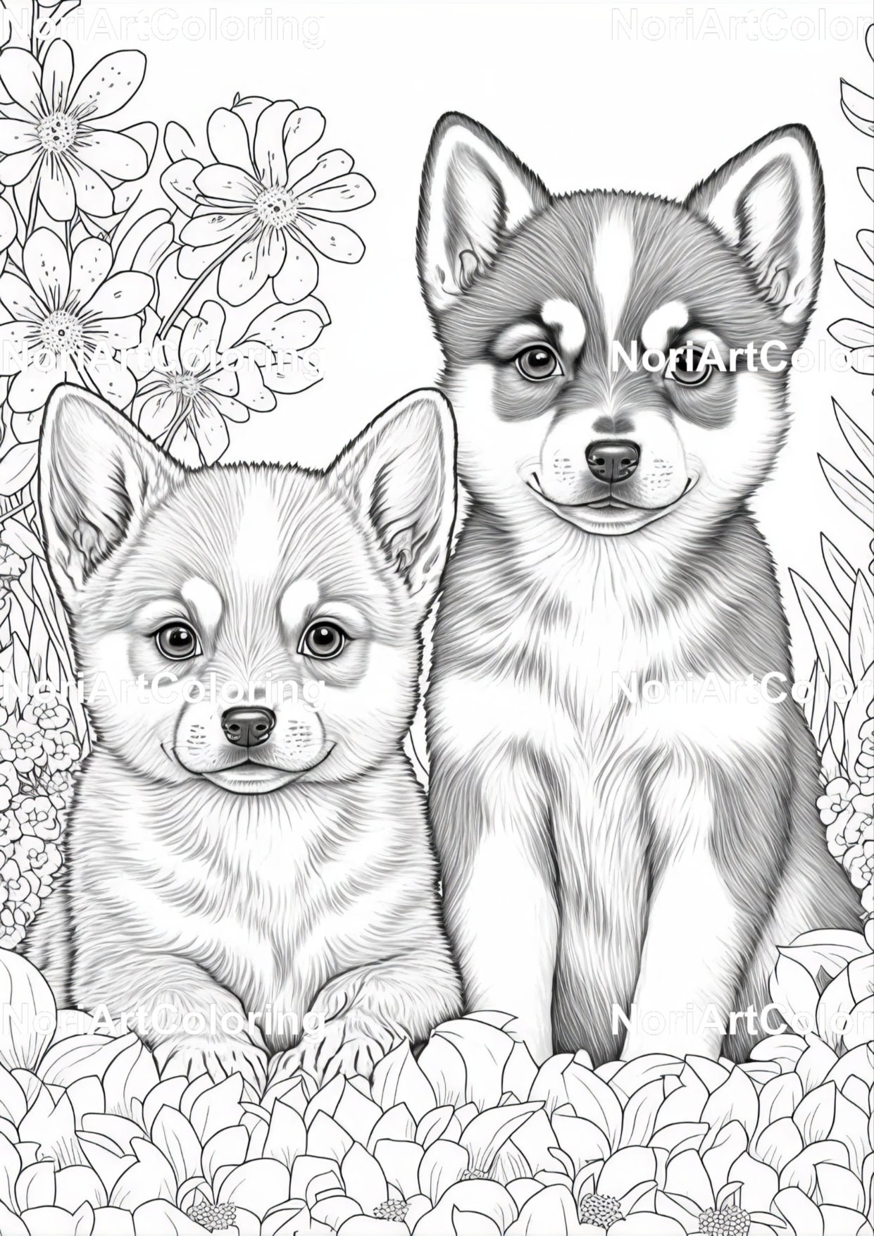 Cute Husky Coloring Pages