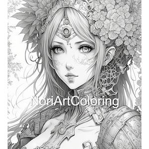 Steampunk Anime Girls Coloring Book 35 Pages Printable Adult Coloring ...