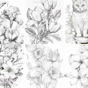 43 Realistic Flowers Coloring Pages | Printable Adult Coloring Pages ...