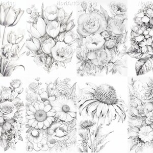 43 Realistic Flowers Coloring Pages | Printable Adult Coloring Pages ...