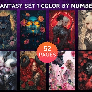Strange Fantasy Set 1 Malen nach Zahlen Set Digitaler Download Bild 2