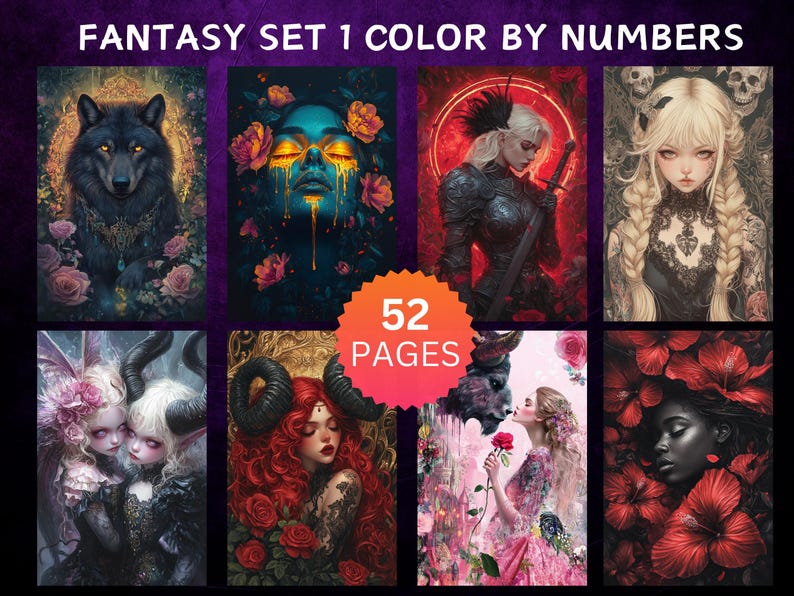Strange Fantasy Set 1 Malen nach Zahlen Set Digitaler Download Bild 2