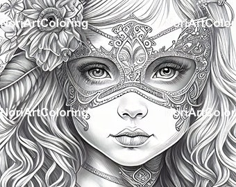 5 Beautiful Mardi Gras Little Girls Coloring Pages Printable Adult