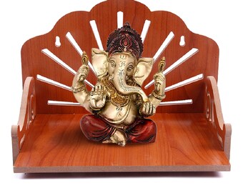 Handcrafted Wooden Hindu Pooja Temple for Home/ Wall Mounted Temple/ Indian Wooden Temple/ Pooja Mandap for Home