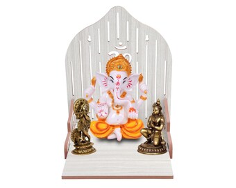 Indian Wooden Temple | Wall Mount Temple  Wall Hanging POOJA MANDIR for Home Wooden Prayer Room Alter Pooja Ghar Handmade Brown Hindu Temple