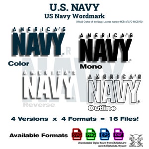 US Navy Wordmark | Navy Logo | 16 Files | 1200 DPI Military Navy Dxf, Svg, Png, Svg | Cricut Cut File, Eps and Cnc Military Vector Download