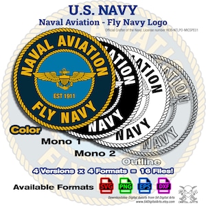 US Naval Aviation Fly Navy Logo | 16 Files | Navy Dxf, Png, Svg, Eps, CNC, Print on Demand | Cricut Cut File Vector Download