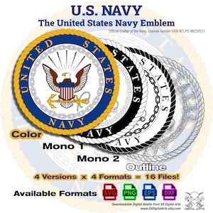 US Navy Emblem SVG: Officially Licensed, Cricut Cut File (Digital Download)