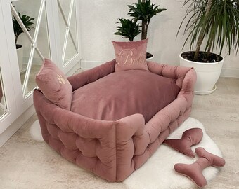Interior addition аestetick bed for dogs with personalisation, Pet beds, Dog sofa, large dog beds furniture,custom dog bed for tiny&big dogs