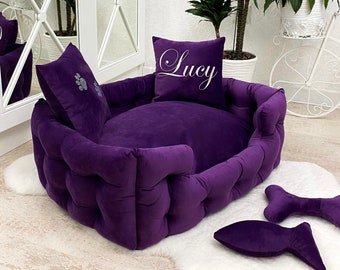 Sofa for large dogs in purple with personalisation, Pet beds, Dog sofa,  dog bed furniture, Medium and small dog beds, custom dog bed