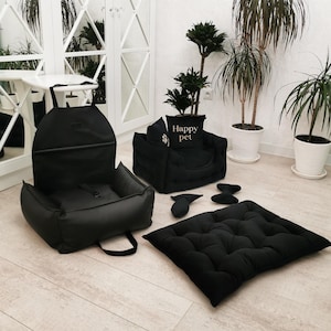 Premium Dog Bed & Car Seat Set | Custom Pet Sofa for Small and Large Dogs | Gift for Dog Mom | Travel Bed for Car Journeys