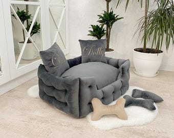 Interior addition аestetick bed for dogs with personalisation, Pet beds, Dog sofa, large dog beds furniture,custom dog bed for tiny&big dogs