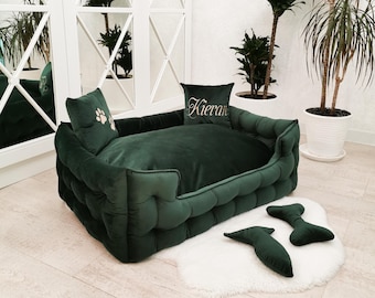 Dog bed for tiny and large dogs, Velvet dog bed, Custom dog bed, Dog sofa, personalized pet bed,Luxury dog bed, personalised dog bed,cat bed
