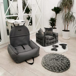 Premium Dog bed + Dog car seat set|for large and small dogs| Custom dog bed, Dog sofa, Dog mom gift, Gift for dog,pet car journey bed|
