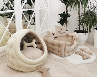 Premium Hundebett für große und kleine Hunde und Katzen, Katzenhaus, Hundebett nach Maß, Hundesofa, Haustierbett, Luxus-Haustierbett, Hundemama Geschenk, Geschenk feind