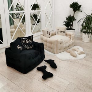 Personalized Dog bed, 24 colours, 6 sizes|Large dog bed, Extra large dog bed, Velvet dog bed,  dog bed, Luxury Dog sofa, Pet bed,Dog mom gif
