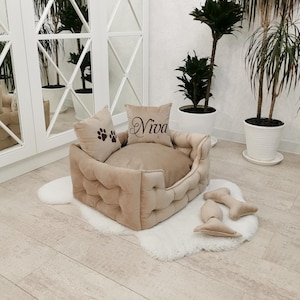 Personalized Dog bed, 24 colours, 6 sizes|Large dog bed, Extra large dog bed, Velvet dog bed,  dog bed, Luxury Dog sofa, Pet bed,Dog mom gif