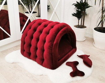 Cozy Soft Pet House, Indoor Dog House, Dog or Cat Owner Gift, Modern House for Cats or Dogs