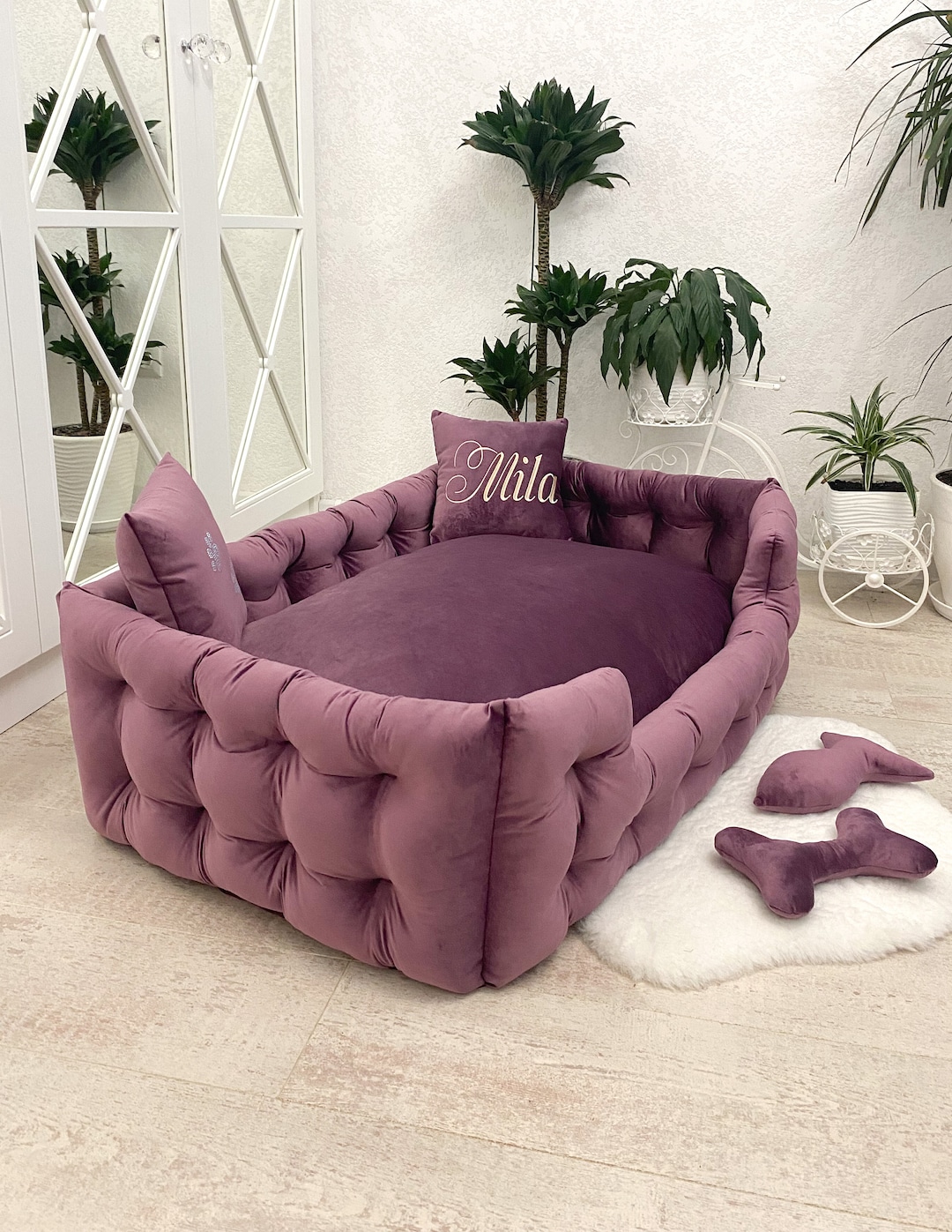 Dog Bed, Large Dog Bed, Extra Large Dog Bed, Velvet Dog Bed, Custom Dog