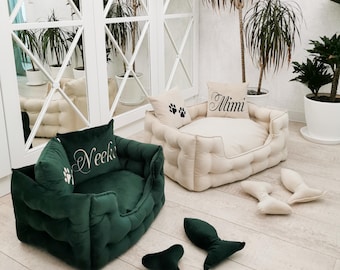 Premium Custom Dog Bed with Name Embroidery, Orthopedic & Washable Pet Bed | Anti-Claw Fabric | XS-XXL| Ideal Gift for Pet's Owners