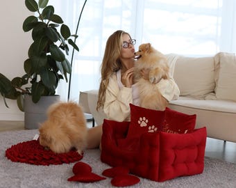 Elegant Pet Bed & Activity Mat | Sizes XS-XXL | Washable, Anti-Claw Material | Slow Feeder Mat| Perfect Gift for Pets Owners