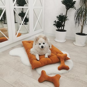 Premium Dog bed for large and small dogs and cats, Dog mom gift, Dog mats, Cat furniture, Cozy cat bed,Pet placemat, Cozy dog mat,puppy bed