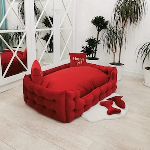 Very large Dog bed, Velvet dog bed, Custom dog bed, Dog sofa, personalised pet bed,Luxury   dog bed for big dogs,dog mom gift,new puppy gift