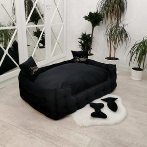 Large and small dog beds with personalized pillow,mCustom dog bed, Dog sofa, personalized pet bed,Luxury personalised  dog bed for big dogs