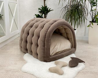 Cozy Soft Pet House, Indoor Dog House, Dog or Cat Owner Gift, Modern House for Cats or Dogs
