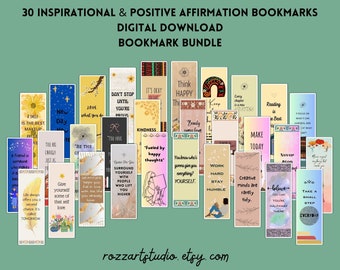Marcapáginas inspiradores: Afirmaciones positivas, regalo para amantes de la lectura (descarga digital)