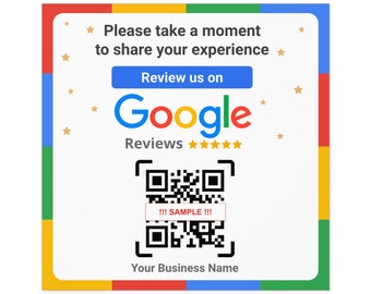 Outdoor Sticker- Google Review QR Code- Square Stickers, Indoor and Outdoor| Business Review Cards| Improve Google Ratings| Business Sign