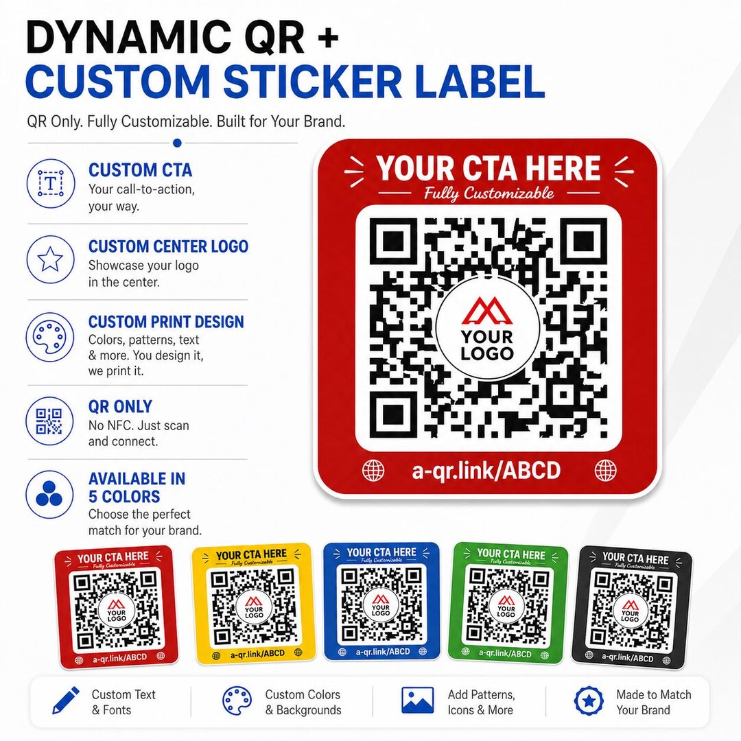 Custom Qr Sticker Designs Dynamic QR Custom Sticker Label – Fully Customizable Brand Solution - Etsy