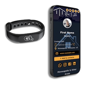 Tap Bracelet- Digital business card wristband- Business card bracelet | NFC Wristband for professional| Silicone bracelet with QR code